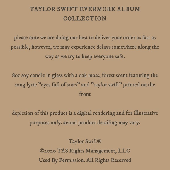 NEW Taylor Swift Evermore Candle - Picture 8 of 9